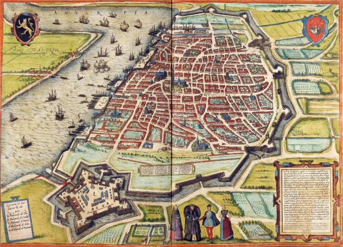 明万历时期的欧洲各大一线城市手绘地图,巴…