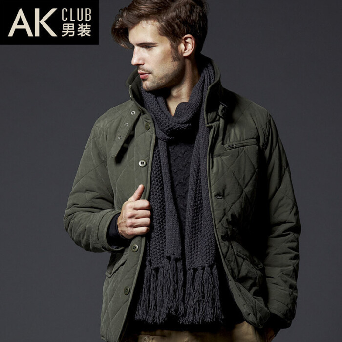 【 AK男装】2013新款陆军保暖作战单排扣立领