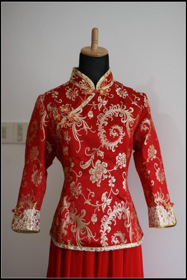 高品质 量身定做 中式唐装上轿服旗袍领龙凤褂高级新娘礼服