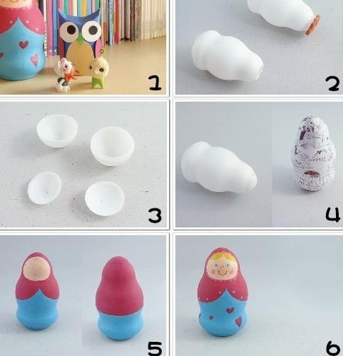 废物利用手工:用酸奶瓶子做娃娃!