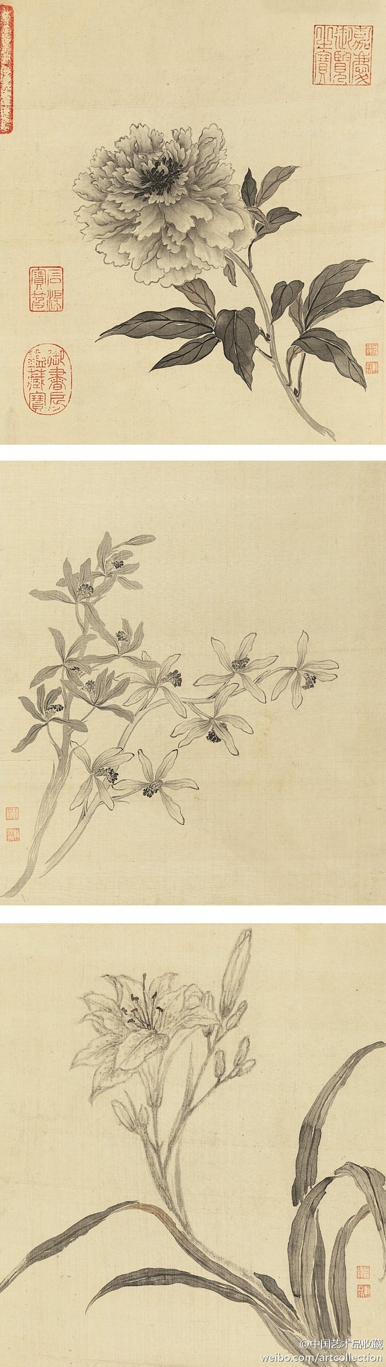 【清 蒋廷锡 《仿宋人勾染图》 】册页(十二开) ,绢本,26.