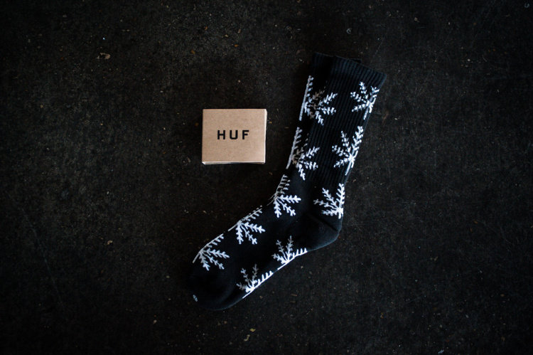 hufnordic雪花socks黑袜子