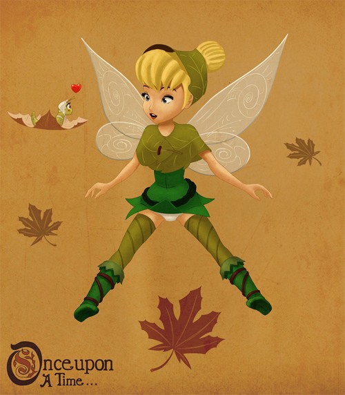 迪斯尼卡通人物插画:奇妙仙子(tinker bell)