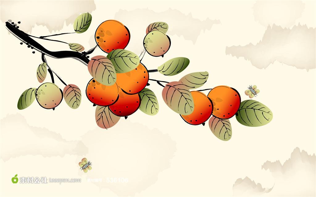 橙子绘画素材图片