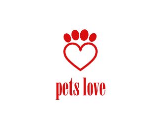 pets love logo design - nice logo for pets shop, veterinary