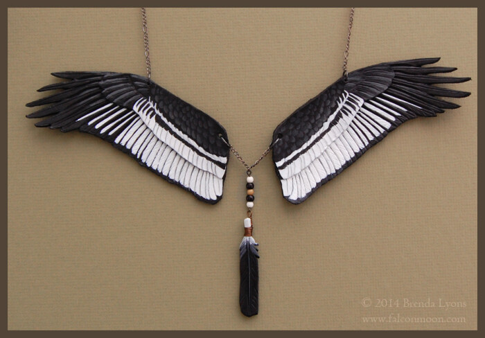 andean condor - leather wing necklace by windfalcon