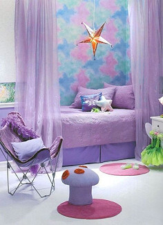 唯美梦幻的紫色带着丰富的层次,温馨卧室