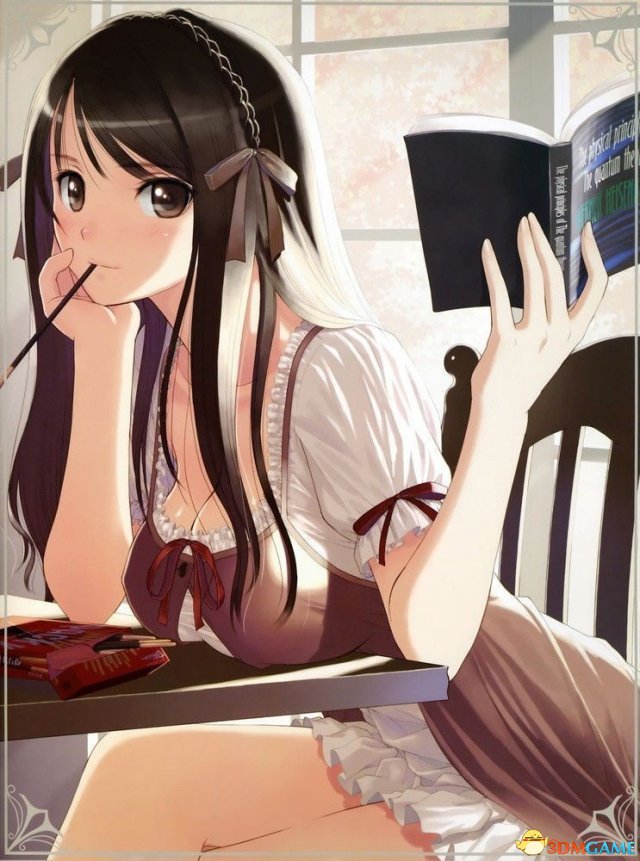 二次元托腮少女萌得让你心动动漫美图欣