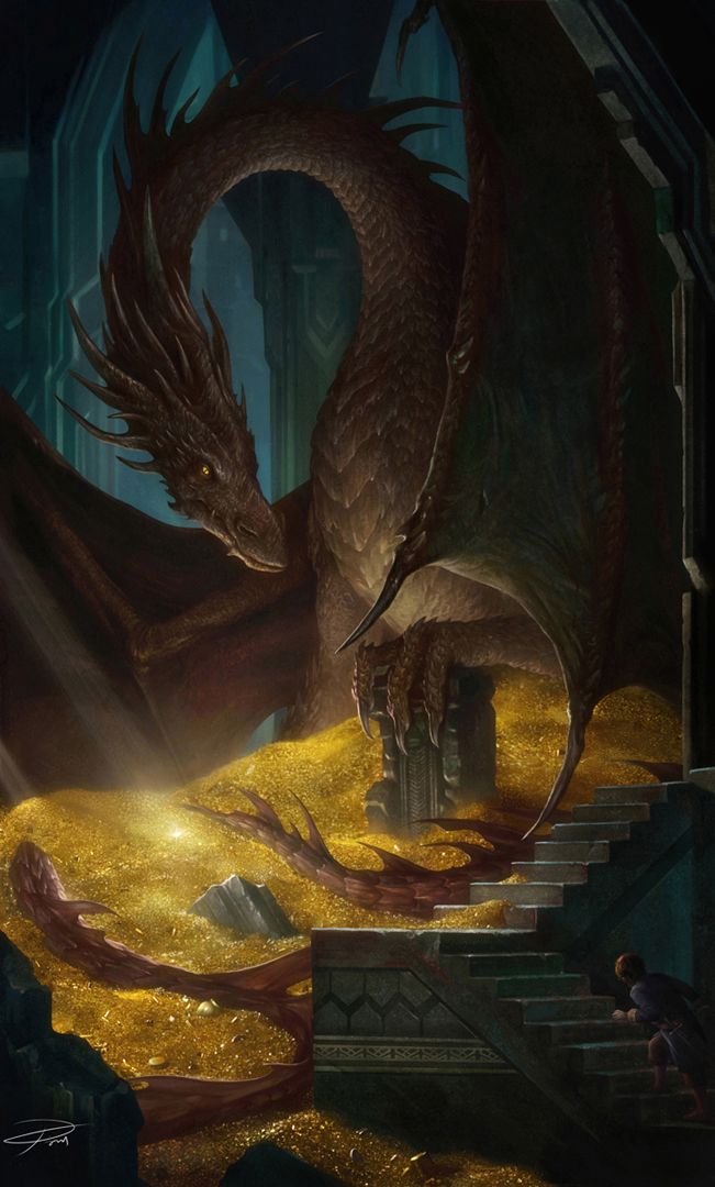 the hobbit: smaug and bilbo by yuming yin | fantasy | 2d | cg