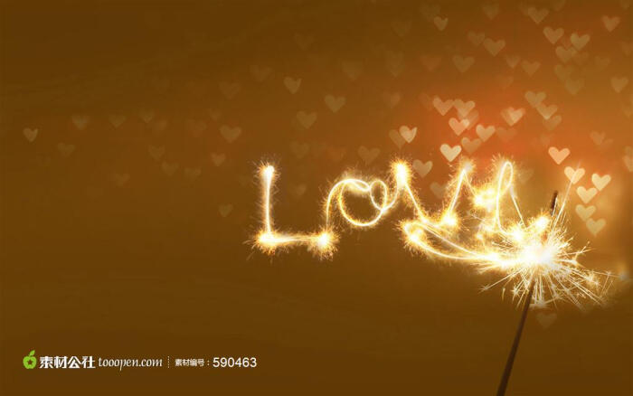 烟花组成的love字体心形背景图片下载,现在加入素材公社即可参与传