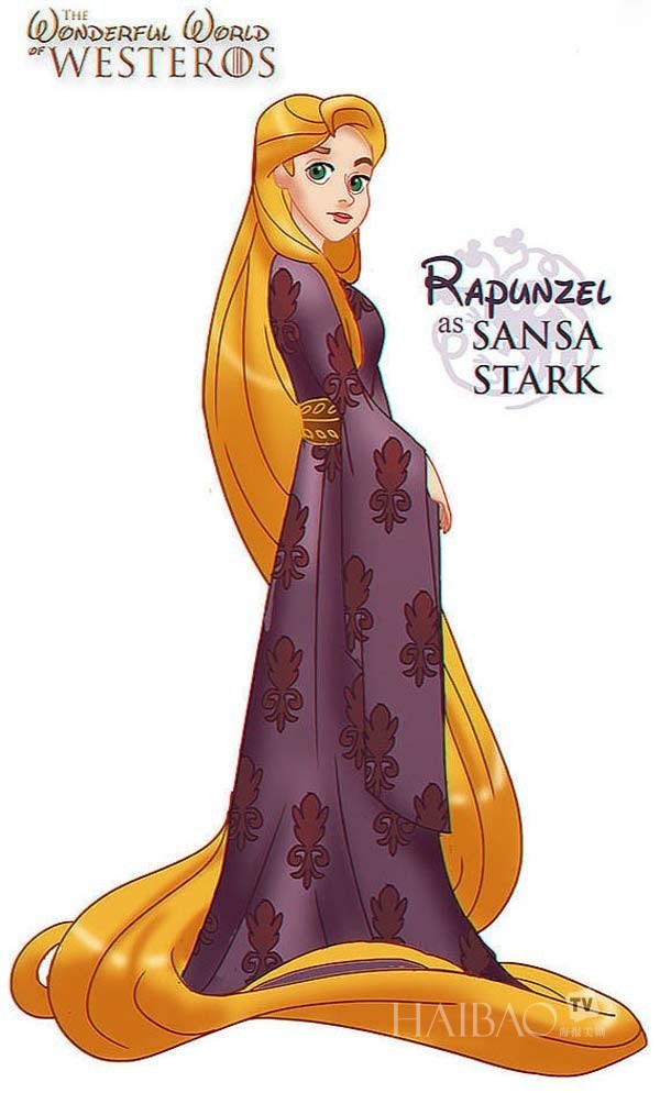 迪士尼版《权力的游戏》:莴苣公主 (rapunzel)版sansa stark (sophie