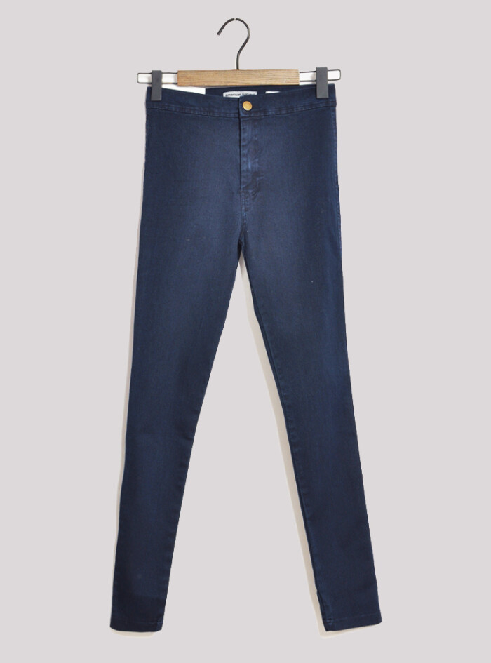 装欧美复古AA修身显瘦紧身弹力高腰裤牛仔裤