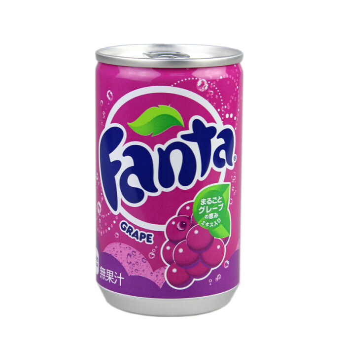 日本进口fanta芬达葡萄味碳酸汽水饮料g()迷你罐小孩适用