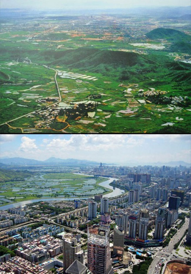 时代的变迁---中国深圳,1980-2011
