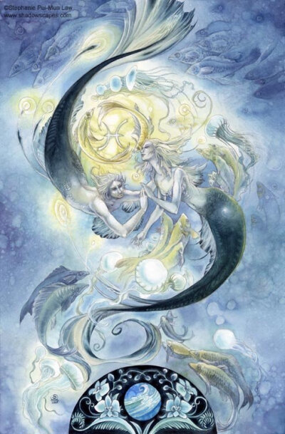 12星座超现实唯美插画-双鱼座