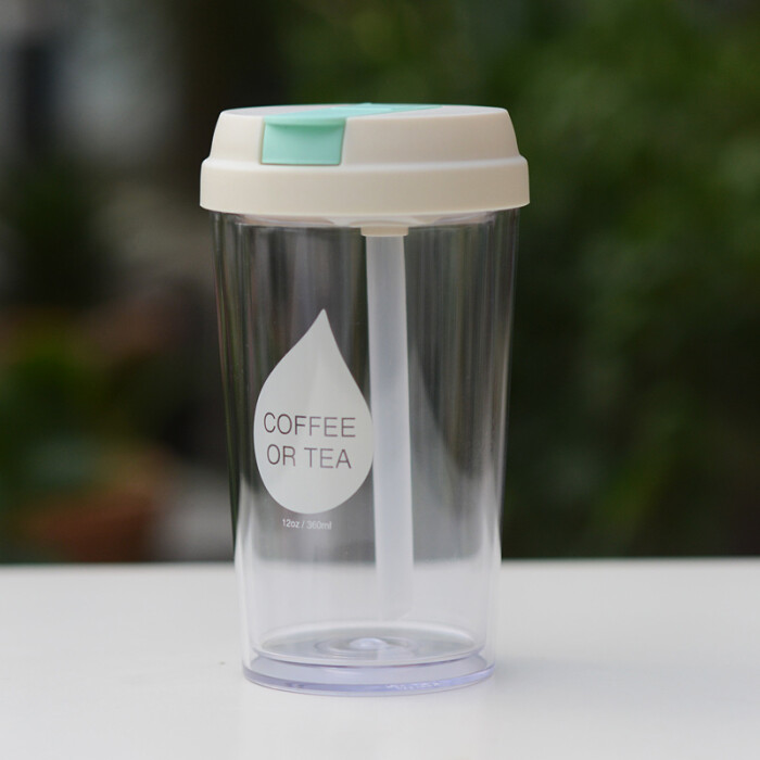 自然而然环保创意塑料便携双层随身杯随手杯吸管杯水杯