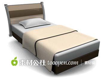 高档欧式实木单人床家具模型下载