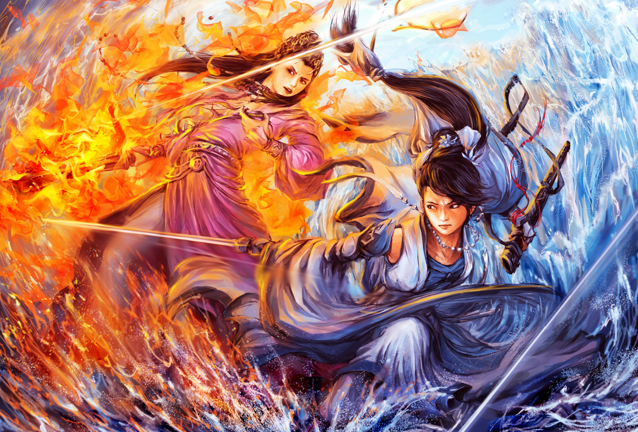 剑3浩气明教女神《可人大战米丽古丽》