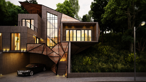 这是由格鲁吉亚设计师leqso tsiskarishvili完成的独立住宅设计.