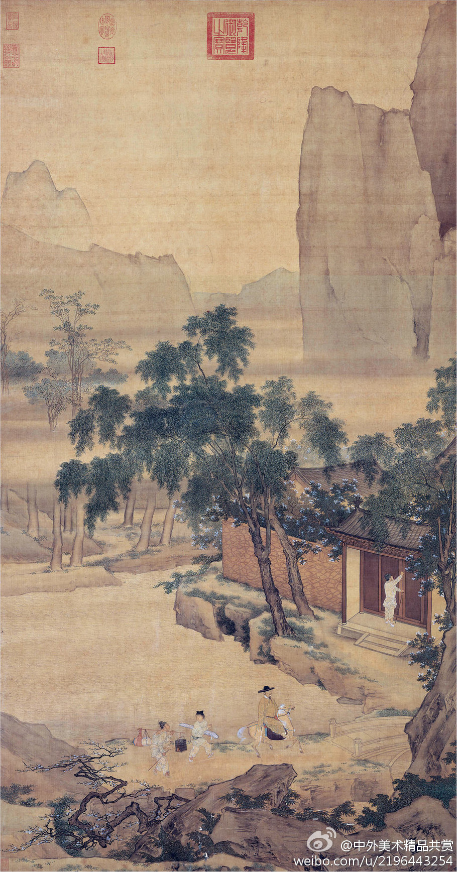 明 仇英《春游晚归图》 —— 绢本设色,明代仇英国画作品,现藏台北