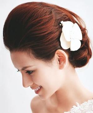 韩式新娘盘发发型图片