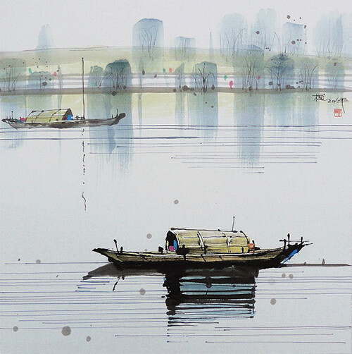 小桥流水人家古道西风瘦马。 水秀山清眉远…