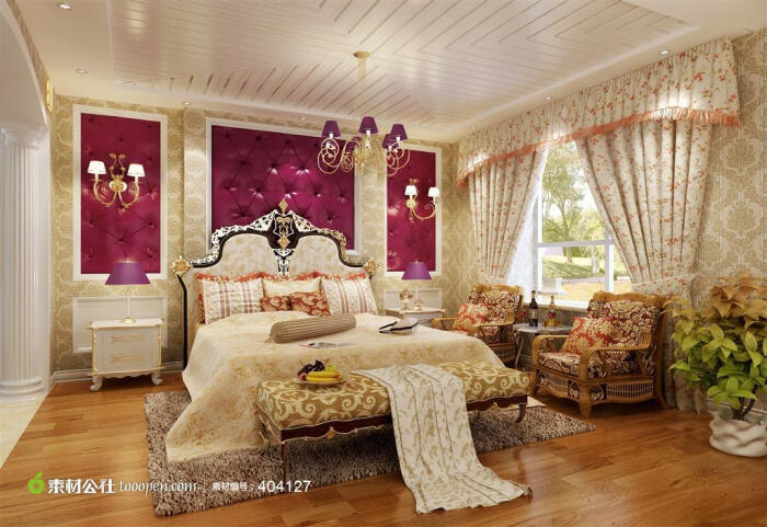 精美可爱欧式宫廷风家居卧室装修设计