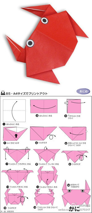 日式折纸教程之9种小动物的折法,一天一只折起来=(~(エ)~)=