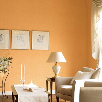 和纸屋壁纸本铺 浅橘色涂抹质感 客厅餐厅背景墙 进口日本墙纸