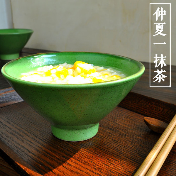 仲夏抹茶/ 日式斗笠碗 抹茶色米饭碗 面碗 汤碗 甜品碗 日式餐具