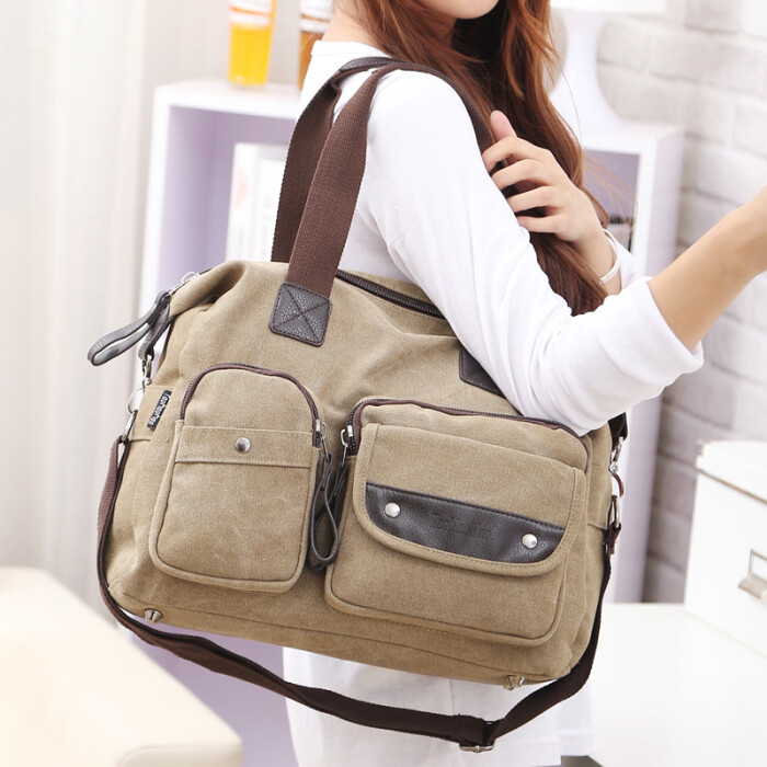 韩版时尚女包帆布单肩包 潮流女帆布包手提斜