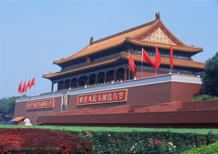 北京名胜-天安门侧面全景高清桌面图片素材
