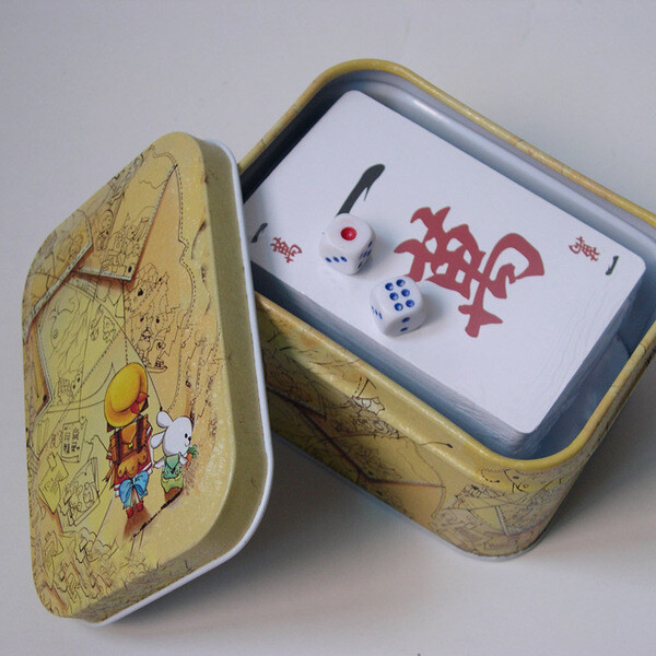 马口铁盒装 旅游必备纸牌麻将\/麻将扑克 144张