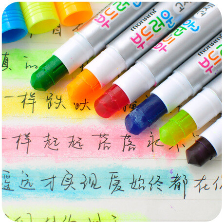 韩国文具 慕娜美果冻固体荧光笔 划重点涂鸦笔 彩色标记笔