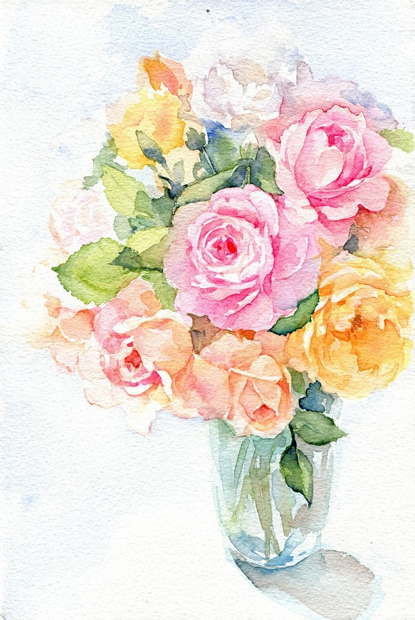 【绘画教程】 素材 彩铅 水彩 步骤 教程 花 #治愈系# #水彩# #背景图