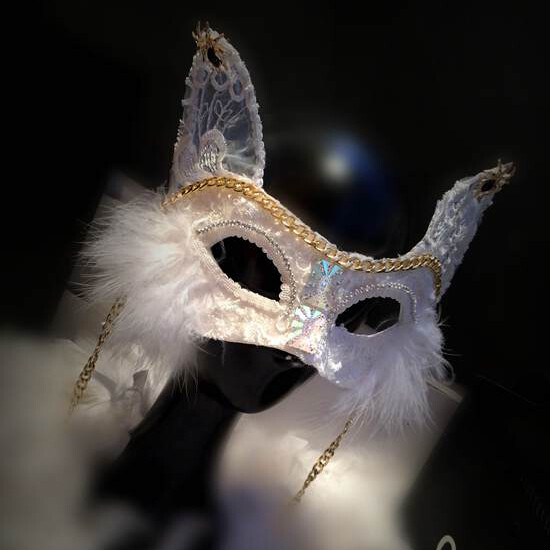 威尼斯 刺绣蕾丝猫女面具 化妆舞会面具 万圣节面具