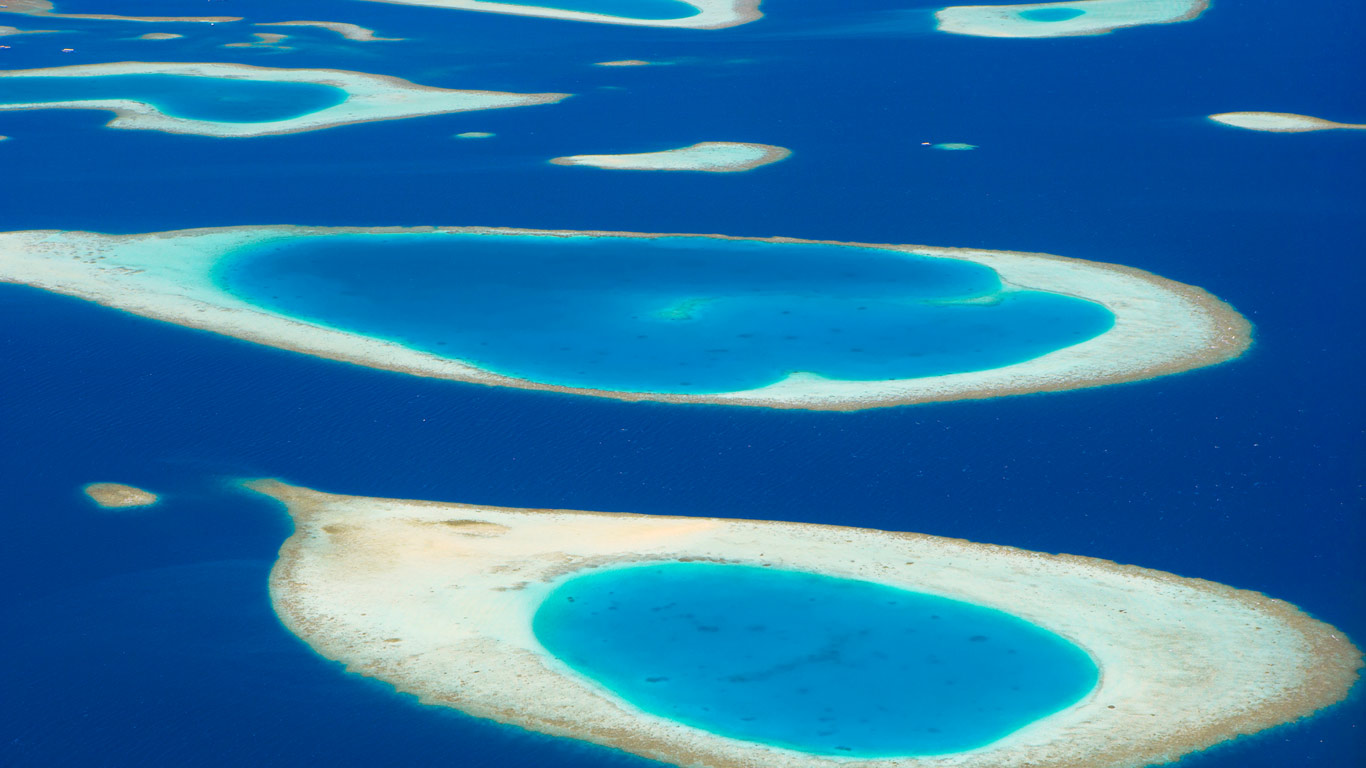 马尔代夫群岛的环礁 maldiveaerial