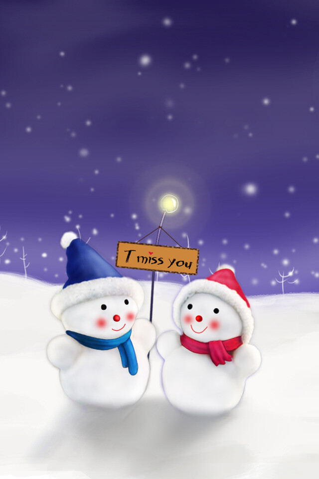 甜蜜浪漫雪中情情侣壁纸5