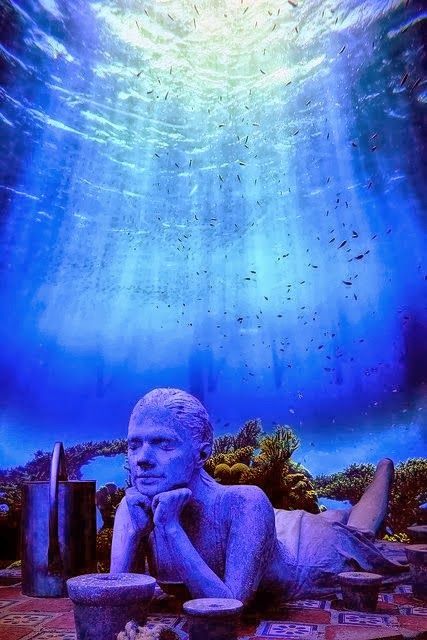 cancun underwater museum, mexico.墨西哥坎昆水下博物馆.