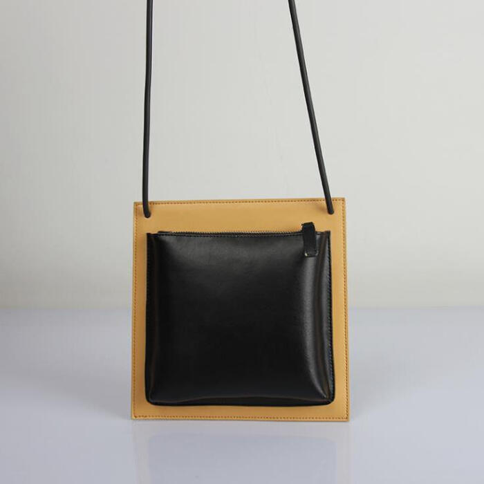 迟放 文艺迷你小包包单肩女式包真皮斜跨包…