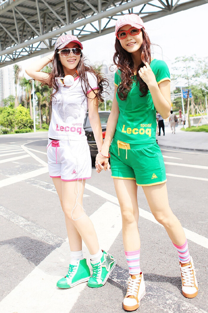 韩版夏装运动服 套装 闺蜜装 女t恤潮流短裤 透