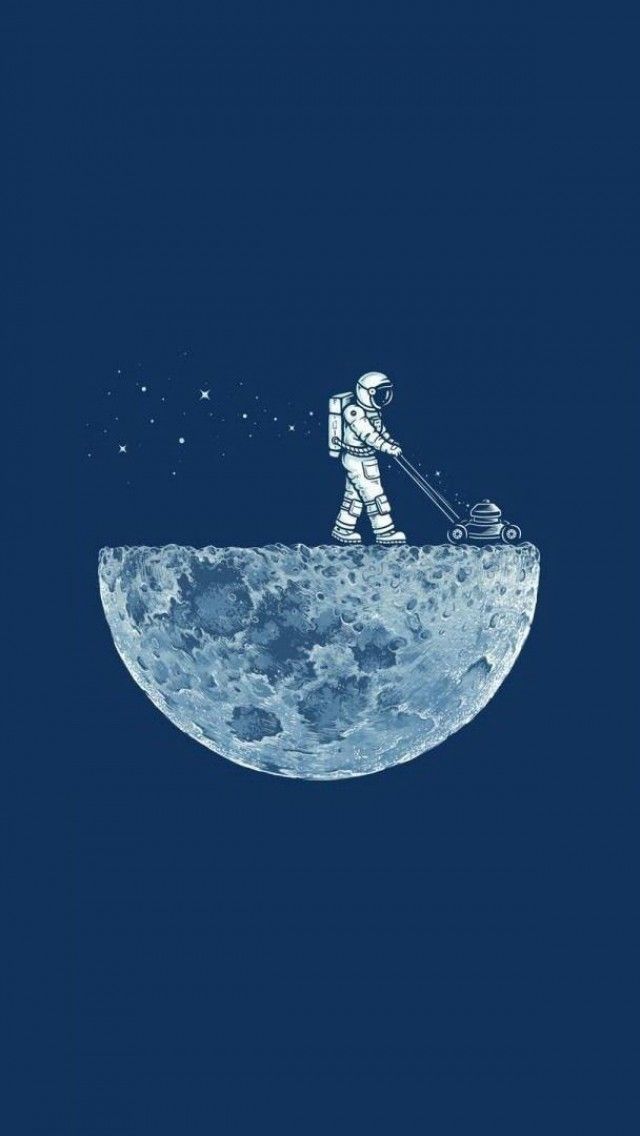 astronaut &amp; half moon wallpaper for iphone @mobile9