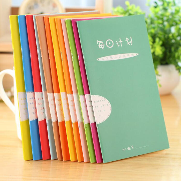 学生每日计划本子 韩国创意糖果色小计划本 小