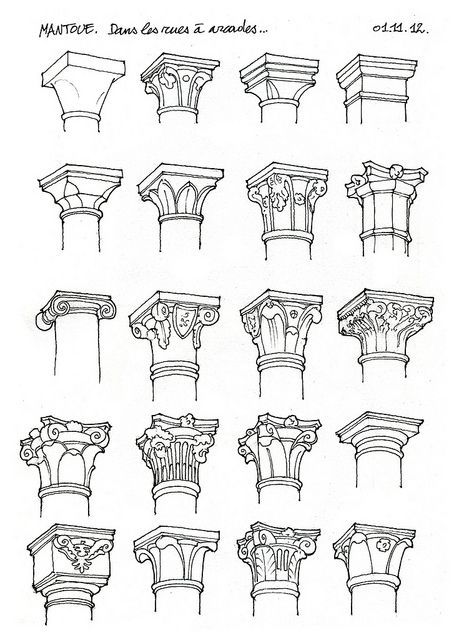 gerard michel 哥特式建筑柱顶速写