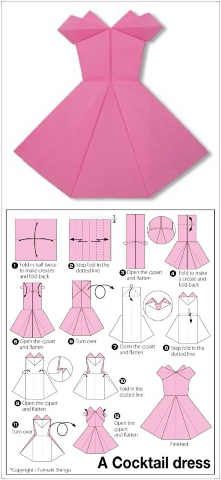 【手工达人的折纸教程:服装系列】很可爱哒衣服折纸