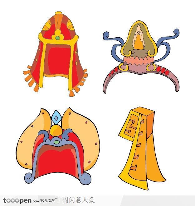 中国风古代卡通服饰-帽子