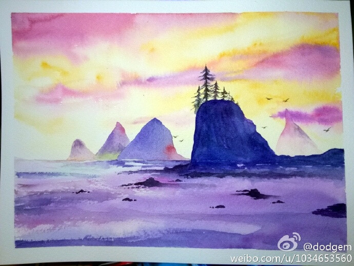 初入门简单水彩画风景 搜狗图片搜索