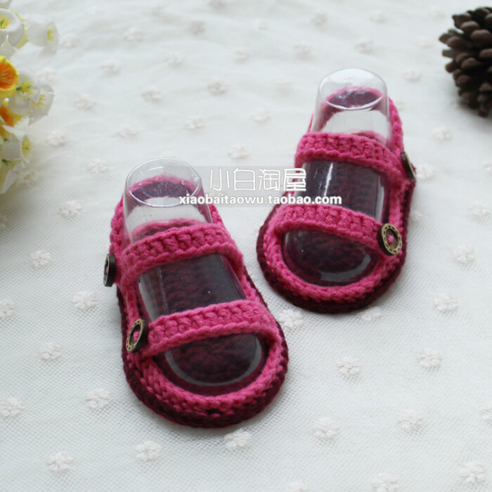 手工钩织 沙滩宝宝凉鞋 有图解和视频教程-堆糖