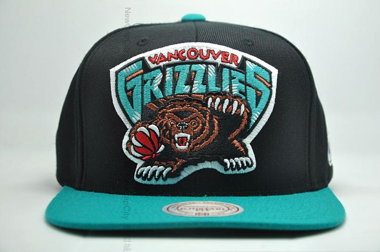 mitchell and ness 温哥华 灰熊队 加大logo系列 snapback 黑