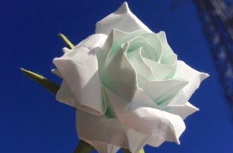 玫瑰花的折法大全之仿真折纸玫瑰花的手工折纸